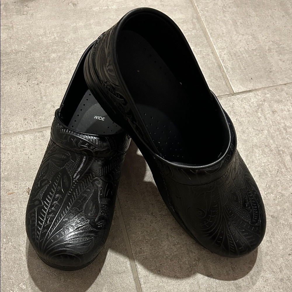 Black Embossed Dansko Professional Clogs
